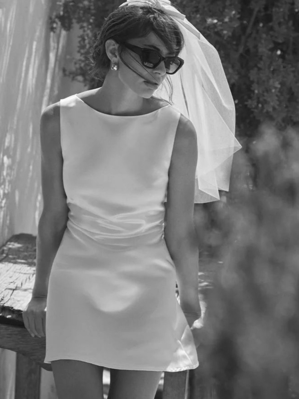 Anthropologie Reformation Zenni White Satin Sleeveless Mini Dress